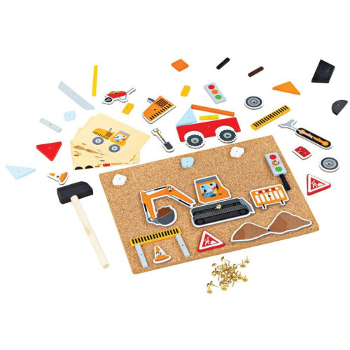 Bigjigs Toys Kreativní zatloukací hra doprava