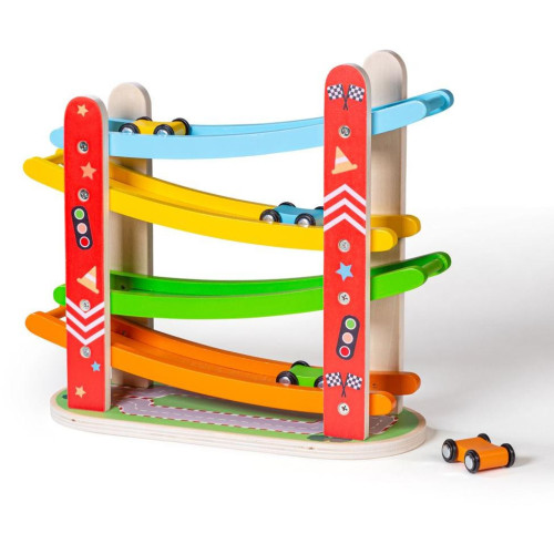 Bigjigs Toys Dřevěná automobilová závodní dráha