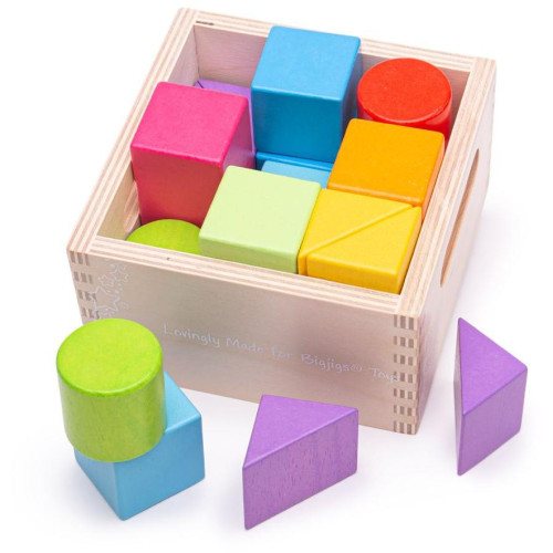 Bigjigs Baby První dřevěné kostky set 17 kusů