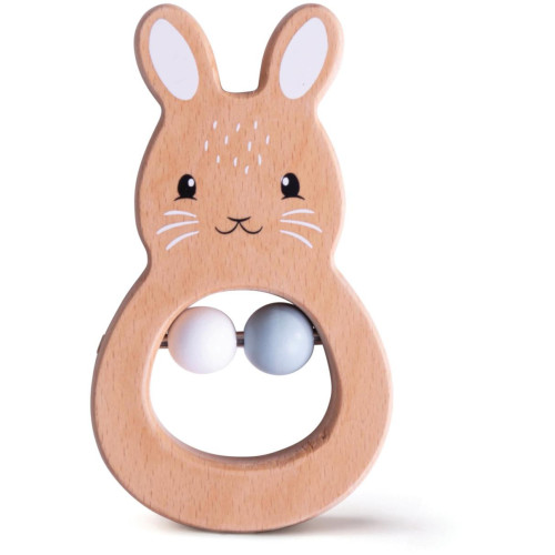 Bigjigs Baby Dřevěné chrastítko králíček