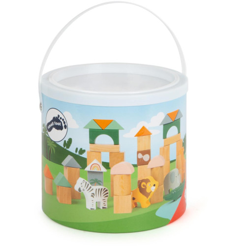 small foot Dřevěné stavební kostky Safari 50 ks