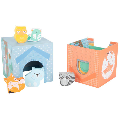 small foot Skládací věž pastelová se zvířátky