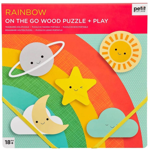 Petitcollage Robustní dřevěné puzzle Rainbow