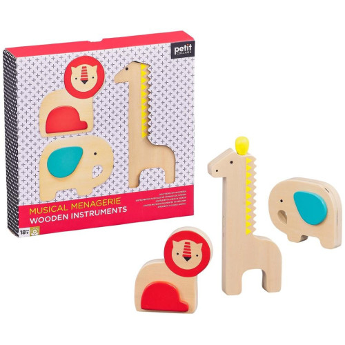Petitcollage Sada Hudební zvěřinec s dřevěnými nástroji 3ks