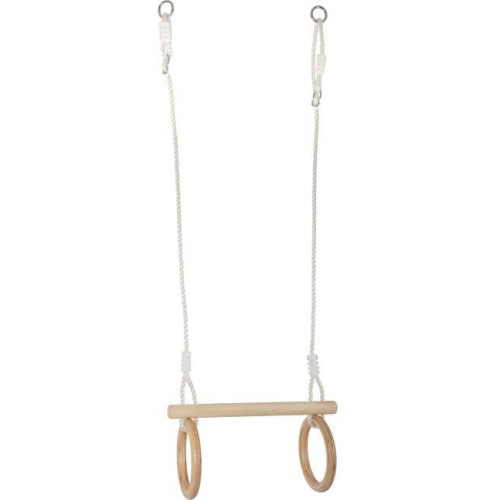 Small Foot Dřevěná hrazda s gymnastickými kruhy 2v1