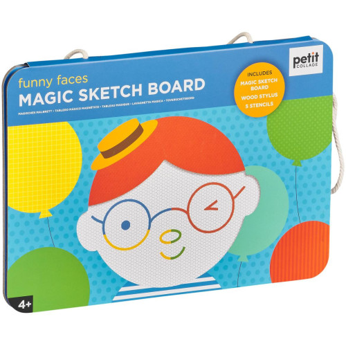 Petit Collage Magnetická kreslící tabulka vtipné obličeje