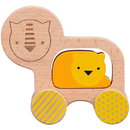 Petitcollage Dřevěný lev na kolečkách