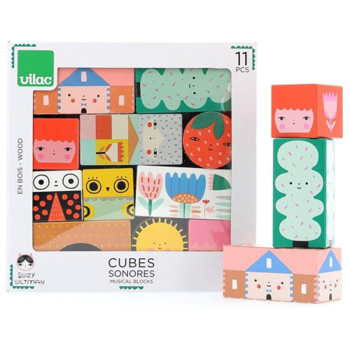 Vilac Dřevěné zvukové kostky Suzy Ultman