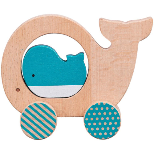 Petit Collage Velryba a mládě na kolečkách