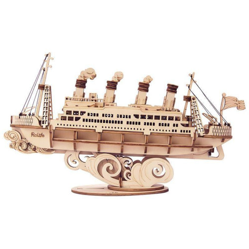 RoboTime dřevěné 3D puzzle Zaoceánský parník