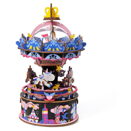 RoboTime 3D skládačka hrací skříňky Veselý kolotoč