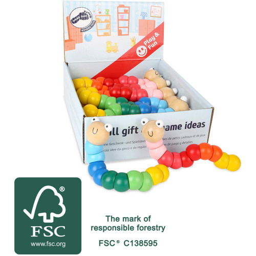 Small Foot Ohebná housenka malá 1 ks červená