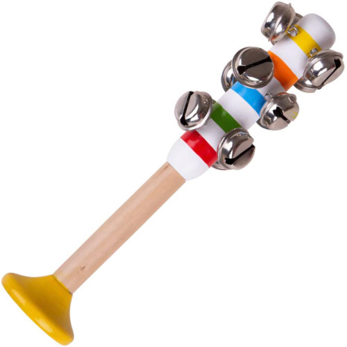 Bigjigs Toys Rolničky pruhované 1ks žlutá