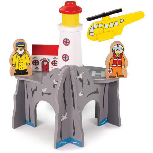 Bigjigs Rail Tunel s majákem a heliportem