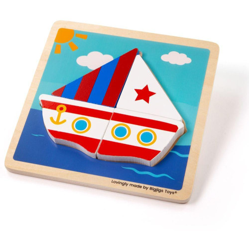 Bigjigs Toys Vkládací puzzle Plachetnice
