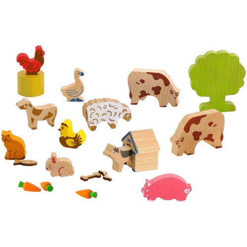 Jeujura Dřevěné figurky hospodářských zvířat