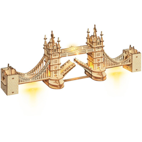 RoboTime dřevěné 3D puzzle most Tower Bridge svítící