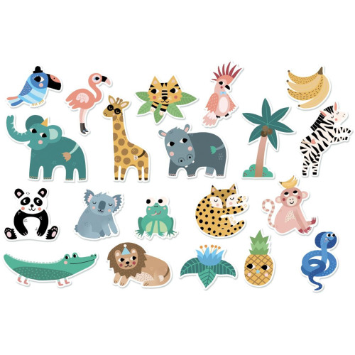 Vilac Dřevěné magnetky džungle