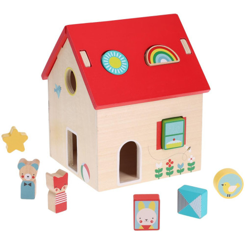 Petit Collage Vkládačka Domeček se zvířátky