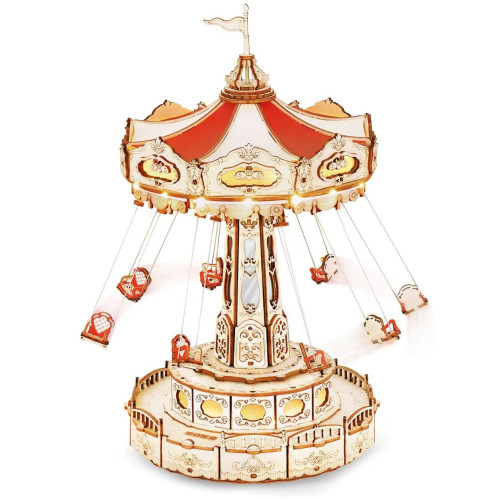 RoboTime 3D skládačka hrací skříňky Řetízkový kolotoč barevný