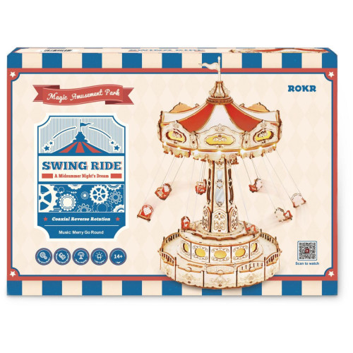 RoboTime 3D skládačka hrací skříňky Řetízkový kolotoč barevný