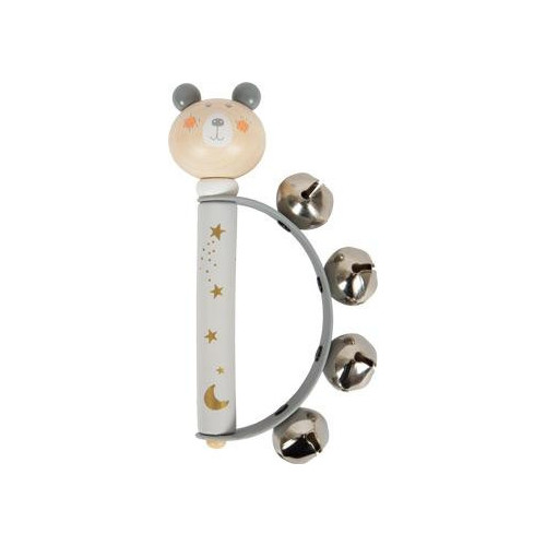 small foot Pastelová tamburina 1 ks šedá