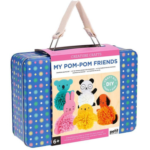 Petit Collage Kreativní kufřík s bambulkovými zvířátky