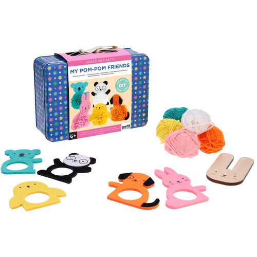 Petit Collage Kreativní kufřík Bambulková zvířátka