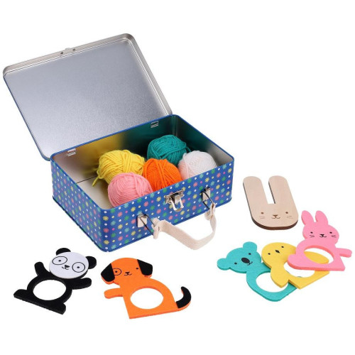 Petit Collage Kreativní kufřík Bambulková zvířátka