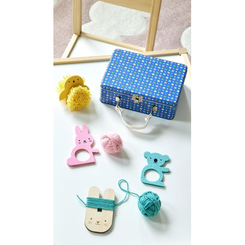 Petit Collage Kreativní kufřík Bambulková zvířátka