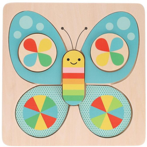 Petit Collage Dřevěné puzzle motýl