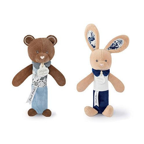 Doudou Chrastítko pískací 17 cm 1 ks zajíc