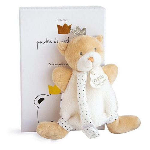 Doudou Hračka s úchytem na dudlík medvídek král 15 cm