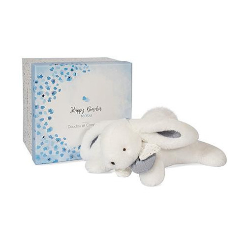Doudou Plyšový králíček s bílou bambulkou 25 cm