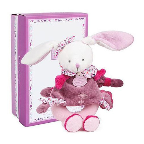 Doudou Plyšové chrastítko králíček 19 cm