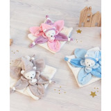 Doudou Dárková sada - plyšový muchláček růžový medvídek 24 cm