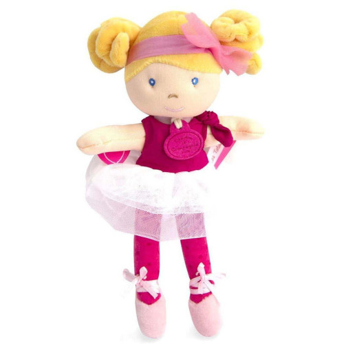 Doudou Julijou Panenka mini baletka "Les Tutus" 23 cm tmavě růžové šaty