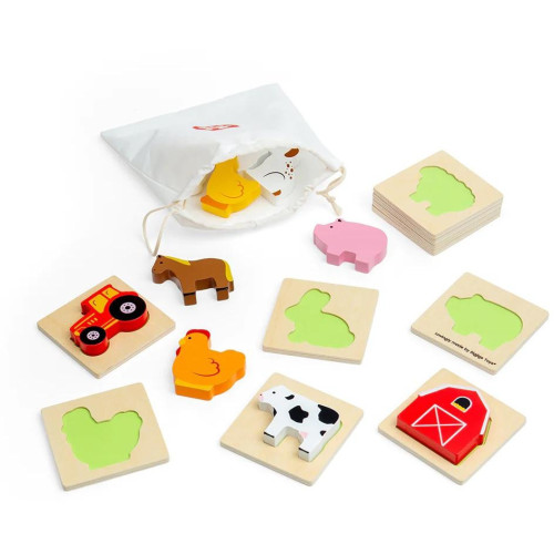 Bigjigs Toys Cestovní Hmatej a najdi farma