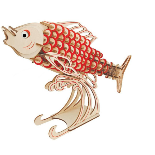 Woodcraft Dřevěné 3D puzzle Kapr