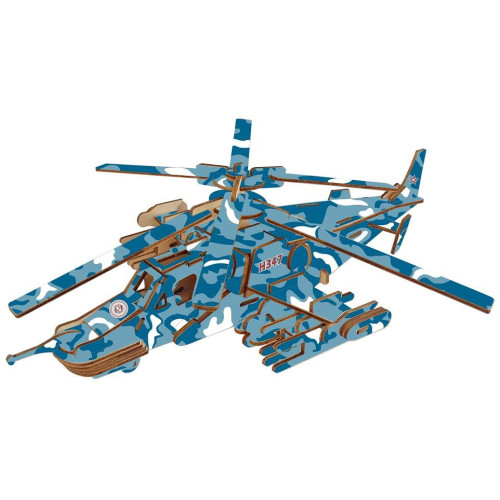 Woodcraft Dřevěné 3D puzzle Bojový vrtulník Black shark