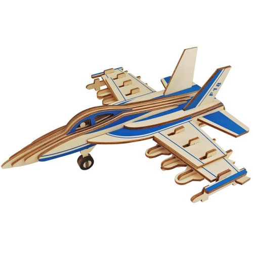Woodcraft Dřevěné 3D puzzle Bojové letadlo F18