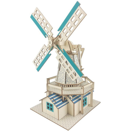 Woodcraft Dřevěné 3D puzzle Holandský větrný mlýn
