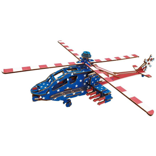 Woodcraft Dřevěné 3D puzzle Americký bojový vrtulních Apache