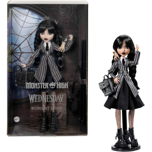 Mattel Monster High X Wednesday Addams ve školní uniformě