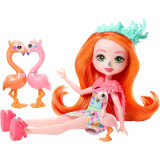 Mattel Enchantimals Sunshine Beach rodinka - Florinda Flamingo s rodinkou plameňáků