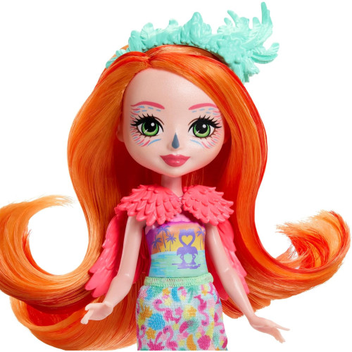 Mattel Enchantimals Sunshine Beach rodinka - Florinda Flamingo s rodinkou plameňáků