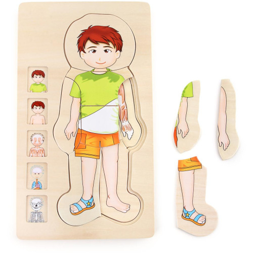 small foot Dřevěné hračky puzzle anatomie Tim
