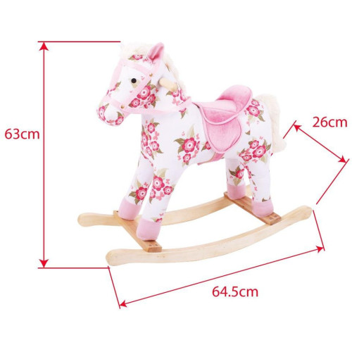 Bigjigs Toys Dřevěný houpací kůň s květy