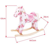 Bigjigs Toys Dřevěný houpací kůň s květy