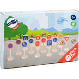 small foot Dřevěné dětské dopravní značky velké 18ks